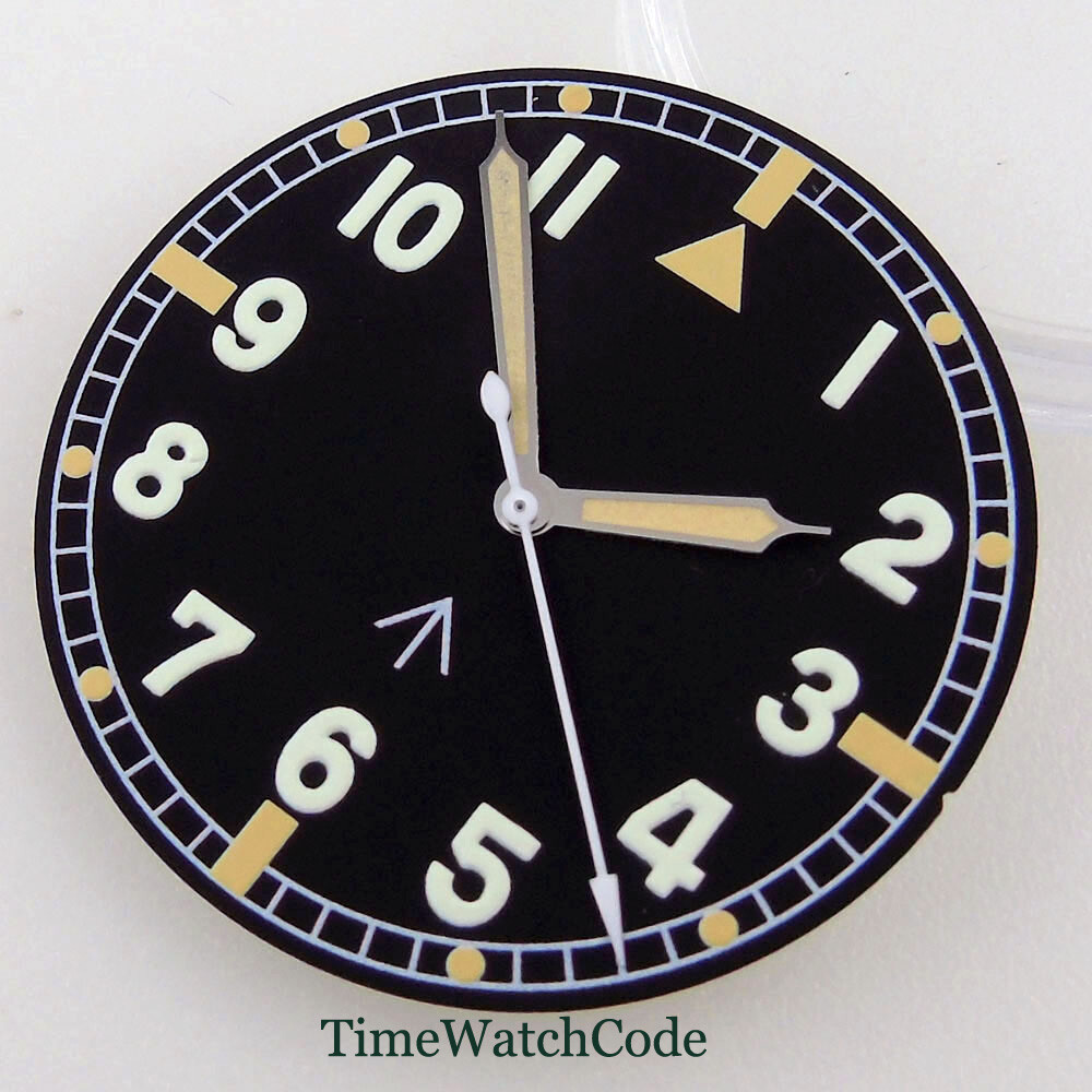 33.6mm Black Watch Dial&Hands Fit NH35/36 ETA 2824 PT5000 Miyota8215 DG2813