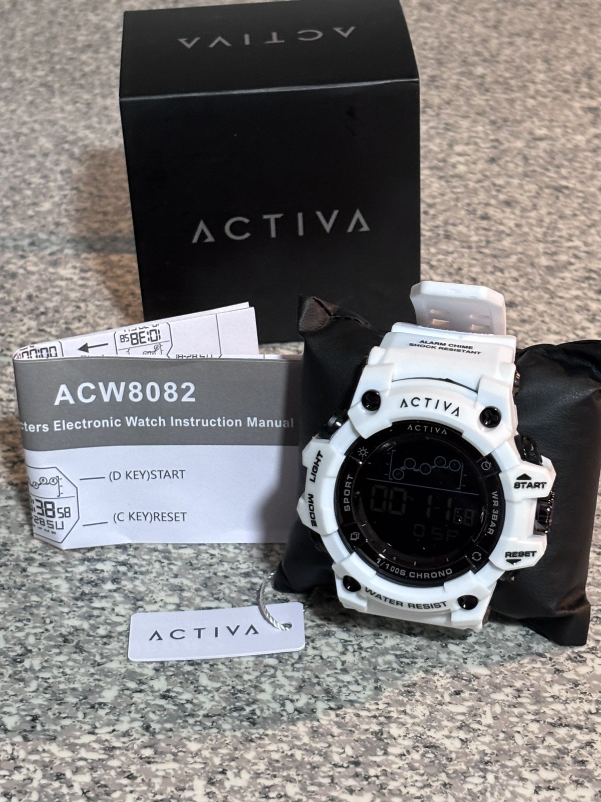 Activa Summit X Invicta 50mm White Digital Watch ACW8082-024 + keychain