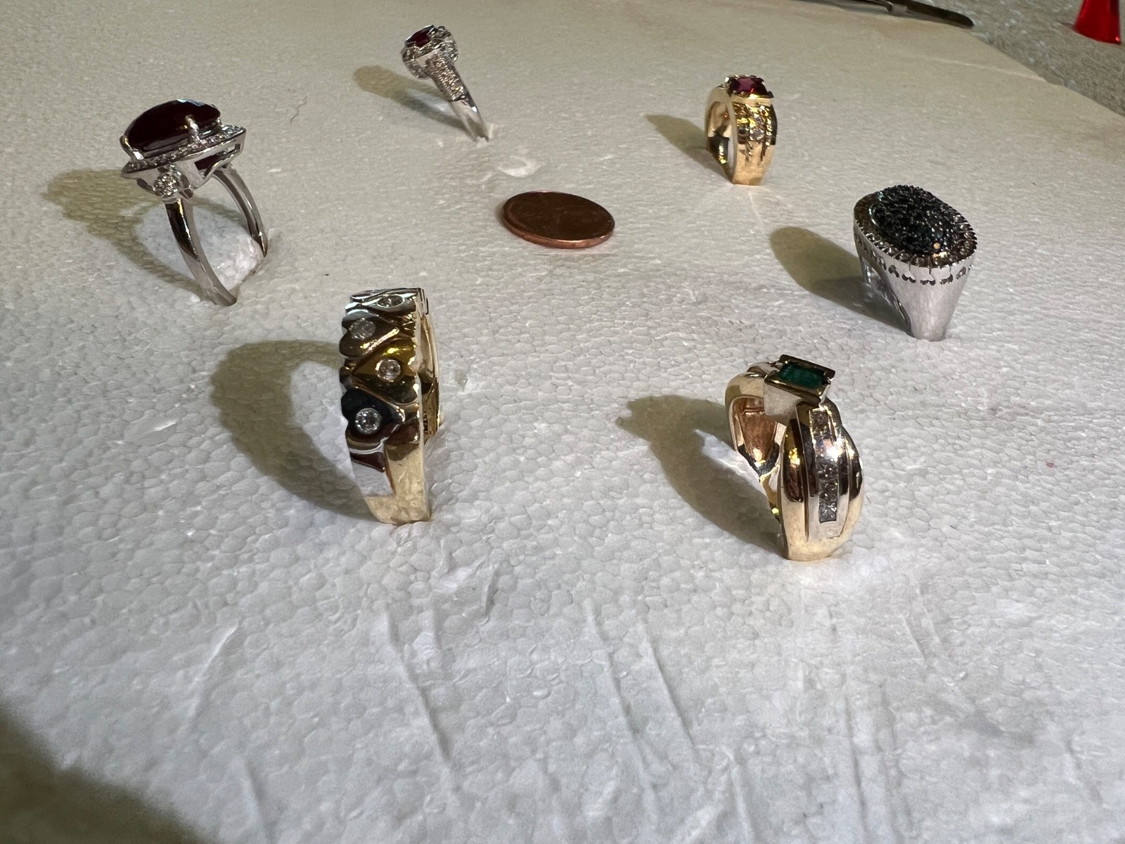 !! $1,200 EACH !! 14K Gold Gemstone & Diamond Ring Collection – 8 Rings