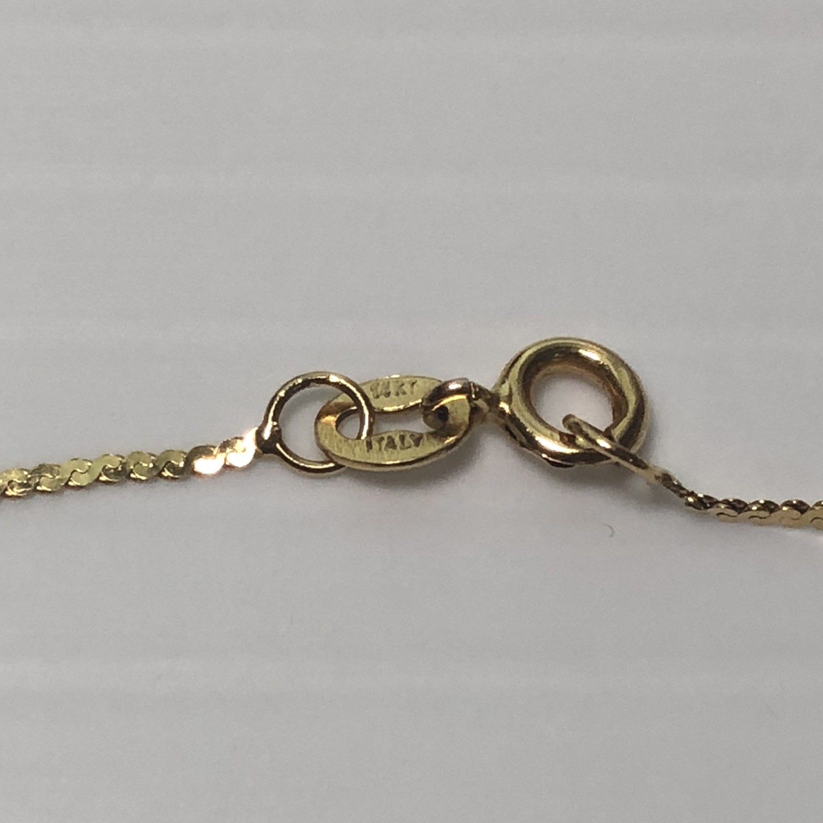Vintage 14K Gold NECKLACE Skinny Flat Chain Italy 1mm wide 18” Long 1 G