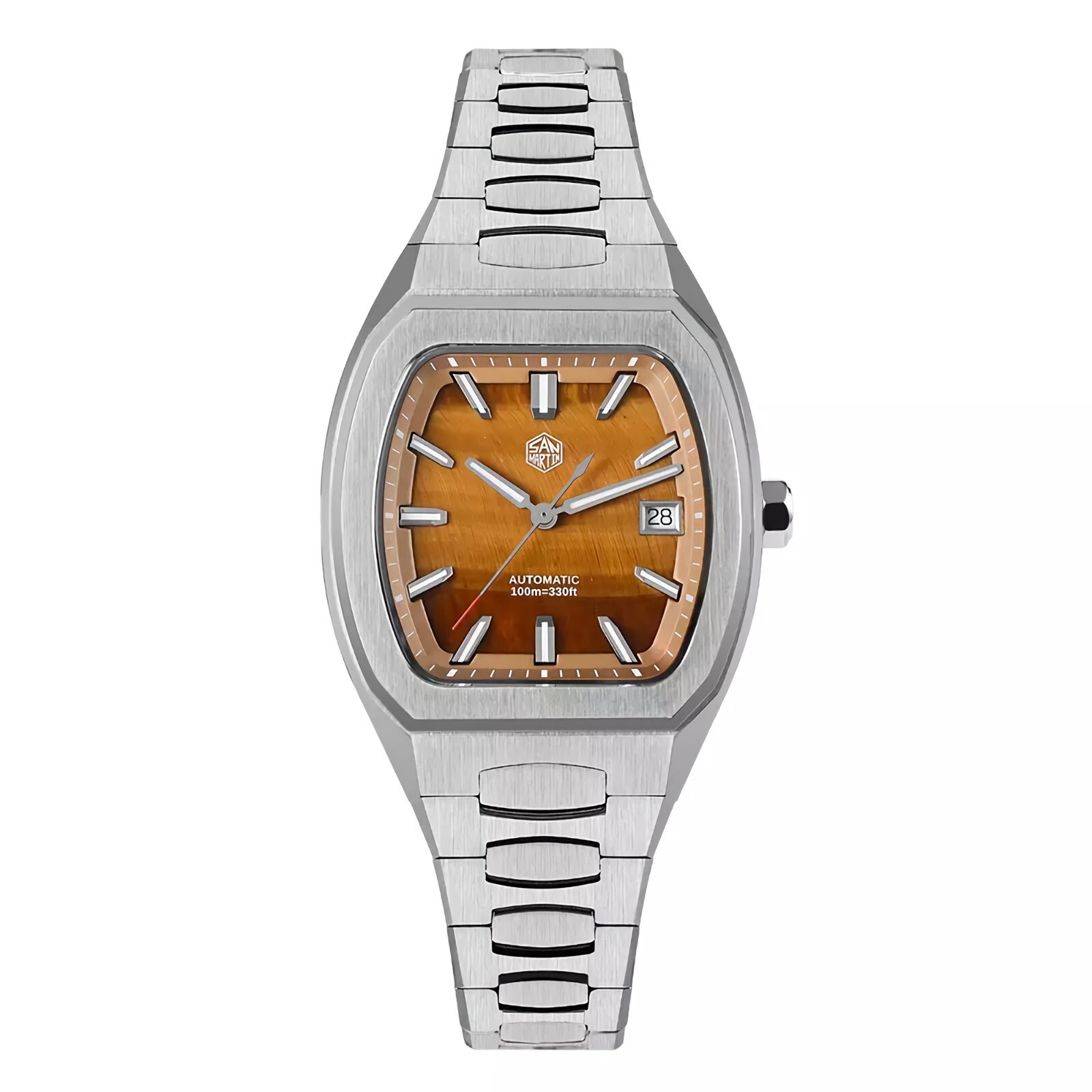 SAN MARTIN SN0145-G Automatic Stainless Steel 39.5mm Barrel Shape Case Men Watch