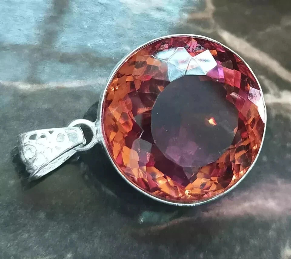 Natural 54.5 CT+ Certified Zultanite 7 Color Gemstone Pendant 925 Silver Jewelry