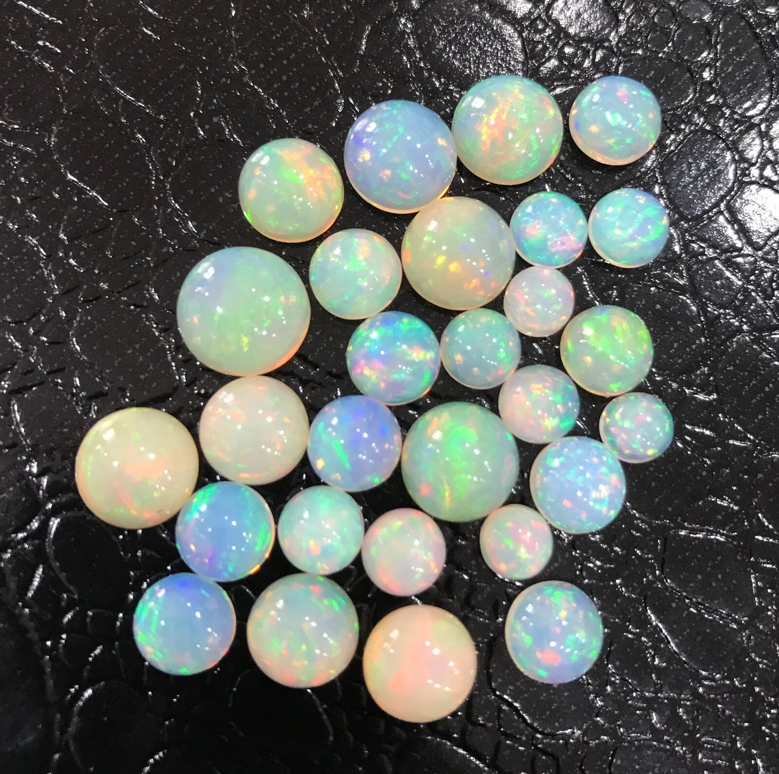 AAA Natural Ethiopian White Opal Round Flat Back Loose Gemstone For All Jewelry