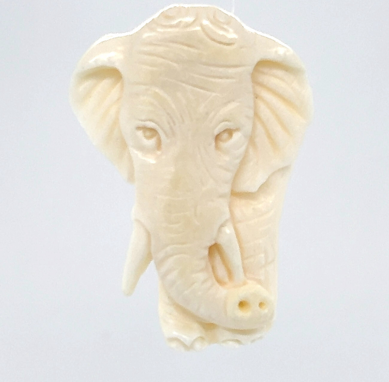 Hand Carved Water Buffalo Bone Elephant Pendant