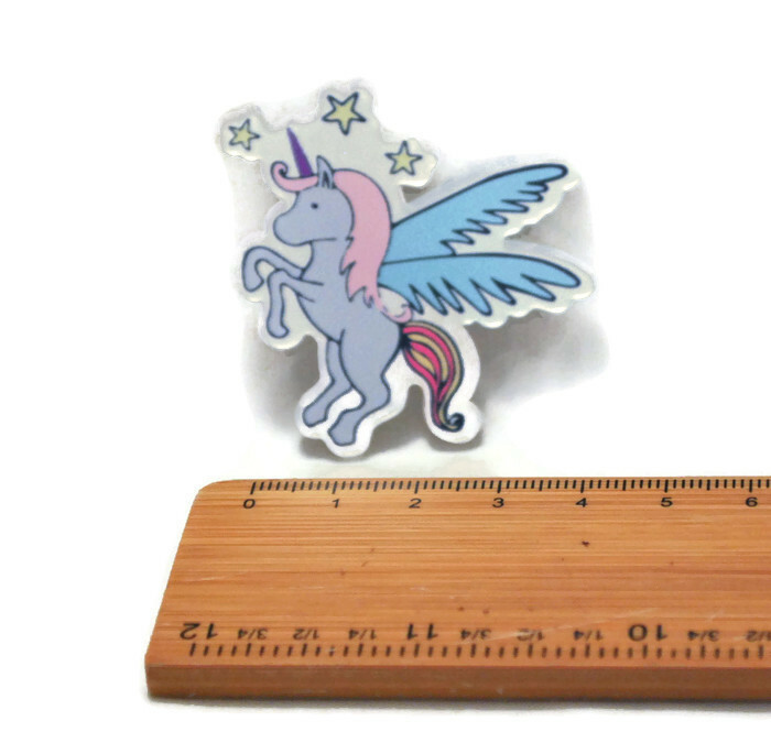 Unicorn Flamingo Watermelon and Citrus Novelty Brooch Cute Fun Retro