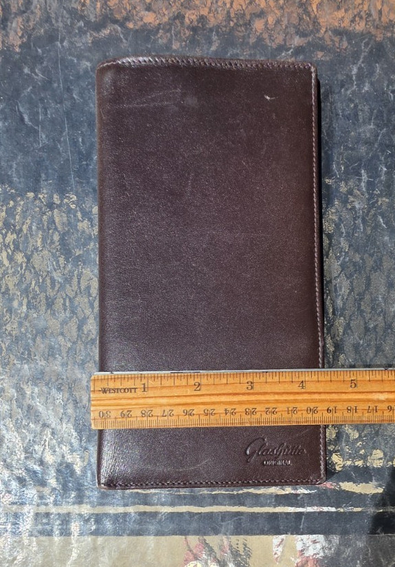 Rare Vtg GENUINE GLASHUTTE Brown Wallet Leather Free S&H in USA