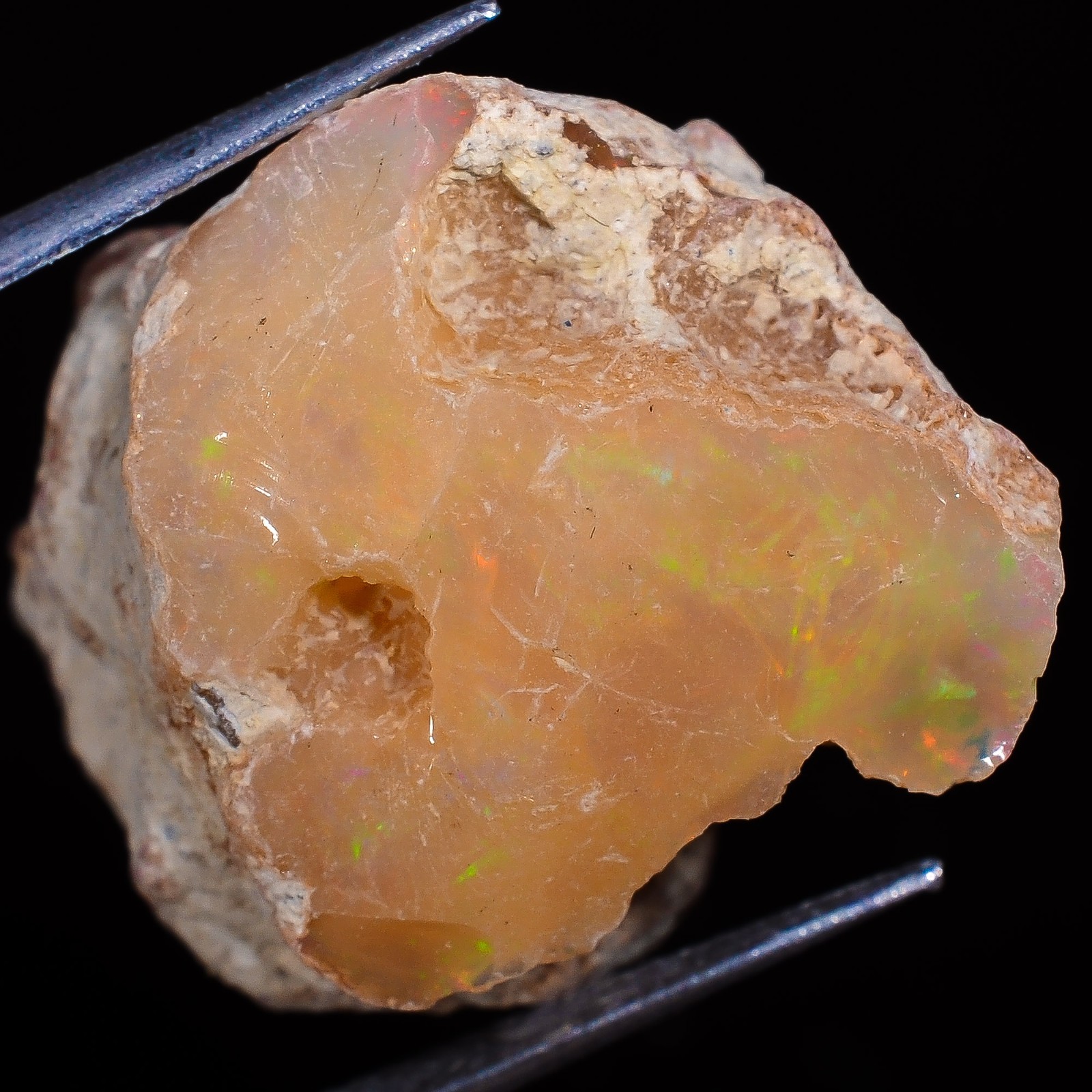 100% Natural Multi Fire Ethiopian Opal Rough Loose Gemstone 30.15 Cts 18x26x18mm