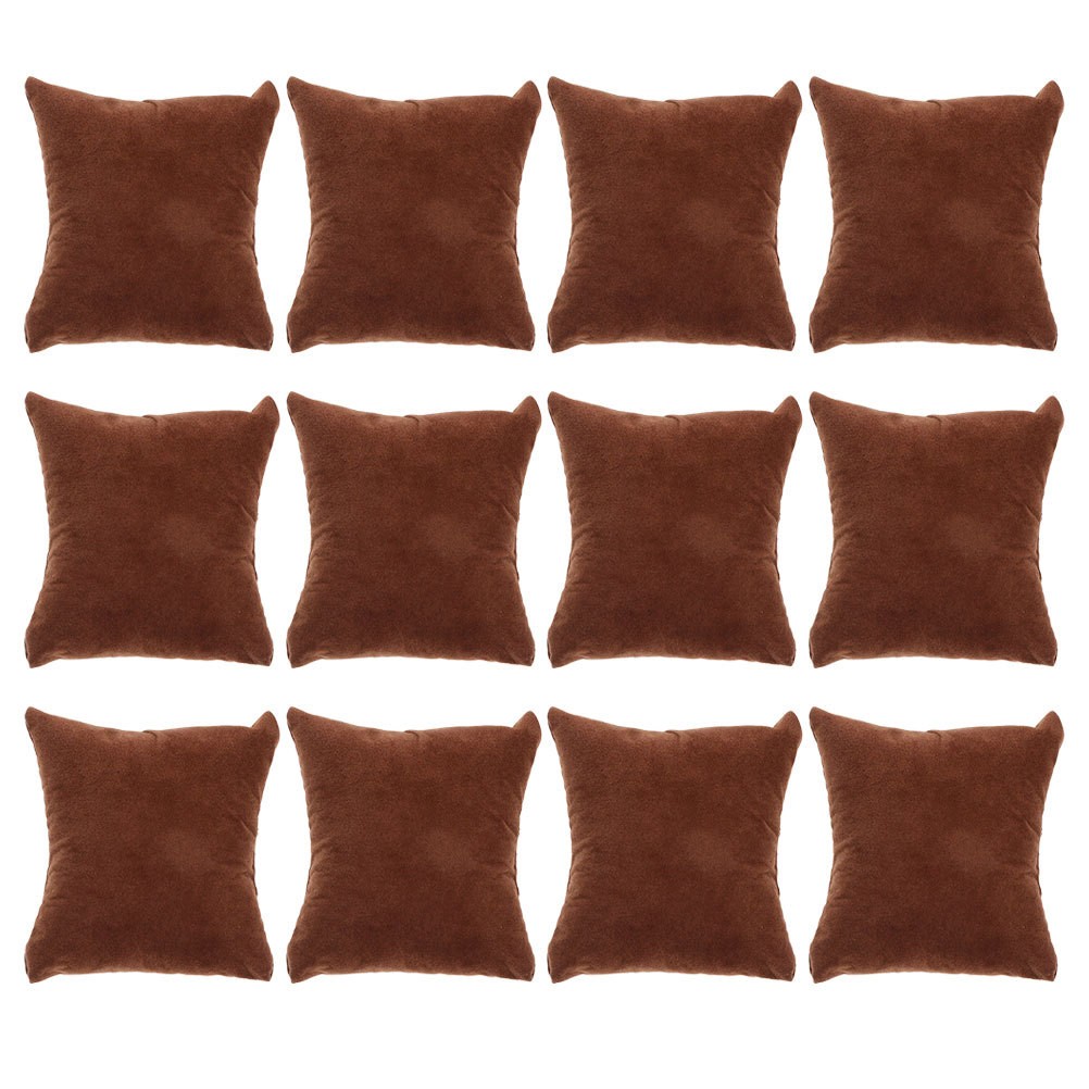 12Pcs Brown Bracelet Display Pillows Soft Flannel Watch Cushions