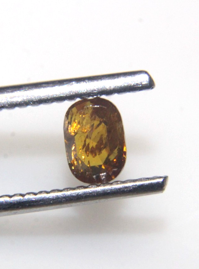 0.47Cts Dark Orange Yellow Color Oval Shape Rose Cut Diamond 5.43×3.89×2.38 MM