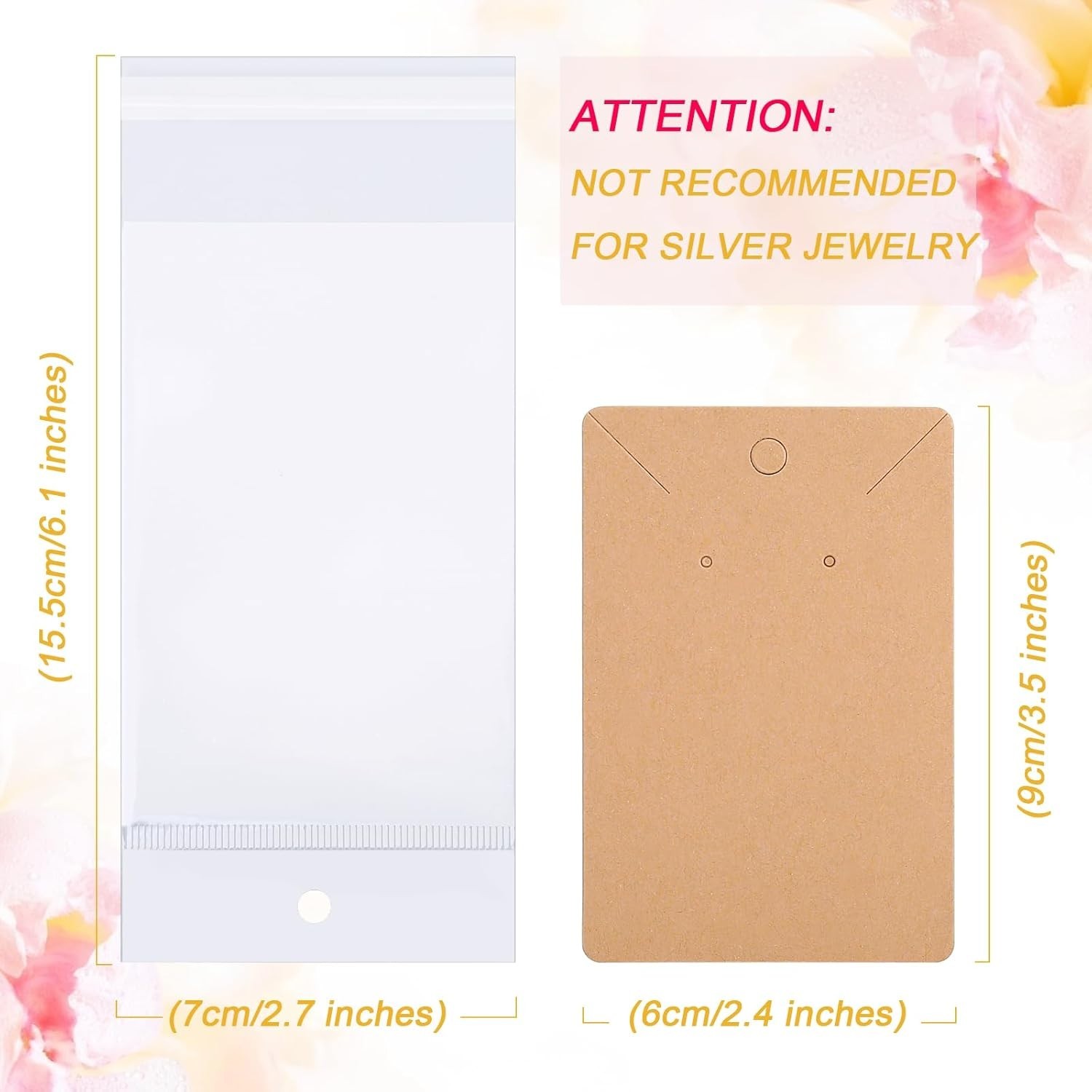 Earring Display Cards – 3.5 X 2.4 Inches Earring Cards with Packaging Bags for E