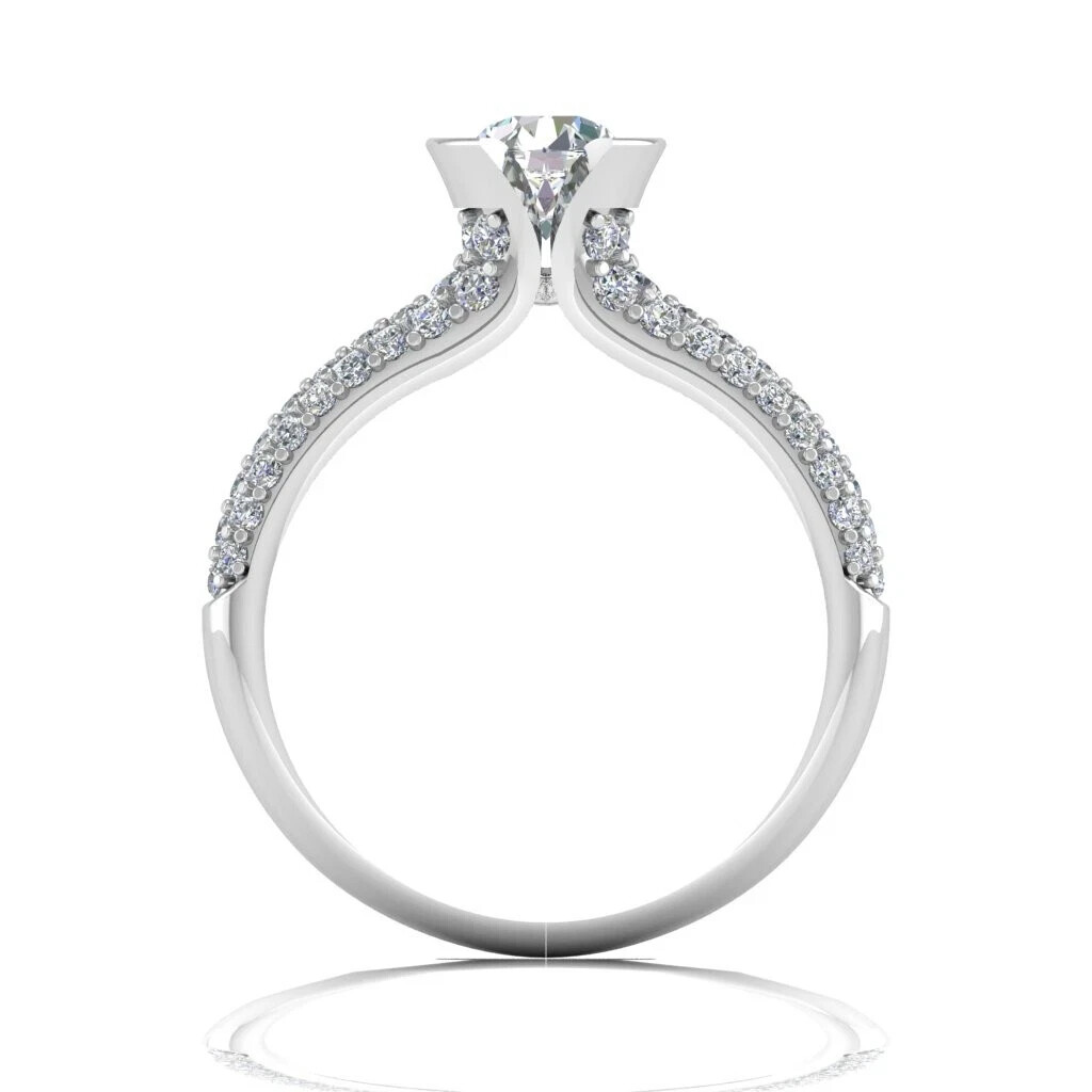 0.99 Ct Lab Created Diamond Engagement Proposal Ring 925 Sterling Silver Size 7