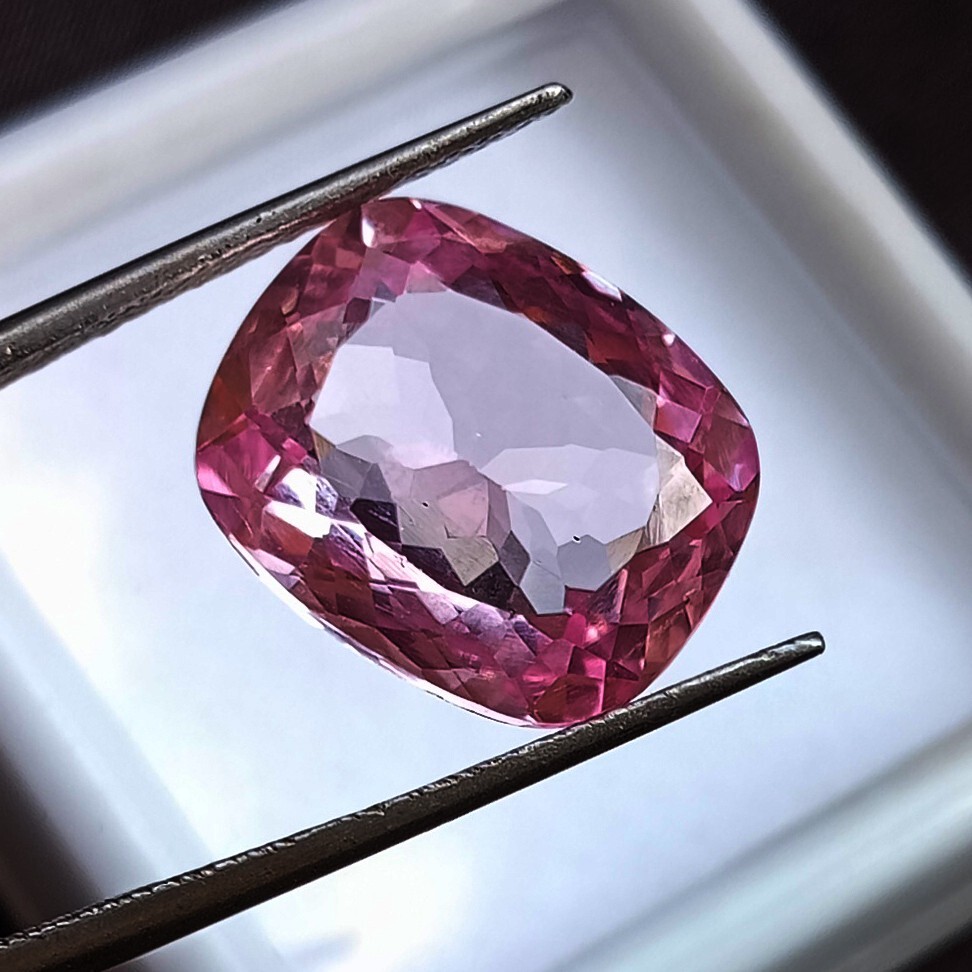Pink Sapphire Natural Cushion Cut 12+ Ct Loose Gemstone For Necklace Making