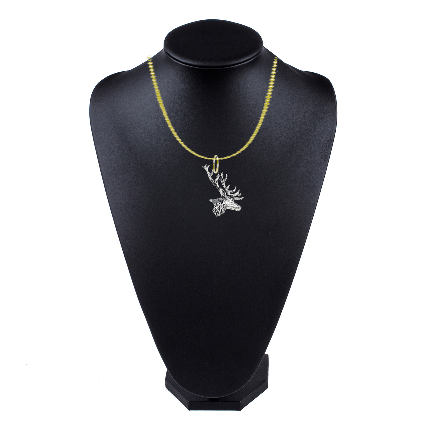 A21 Stag’s Head Antique Bronze or silver necklace size 16 18 20 24 30 inch