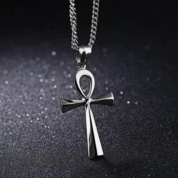 Vintage Stainless Steel Ankh Neckalces For Men Women Egyptian Necklaces Male Jew
