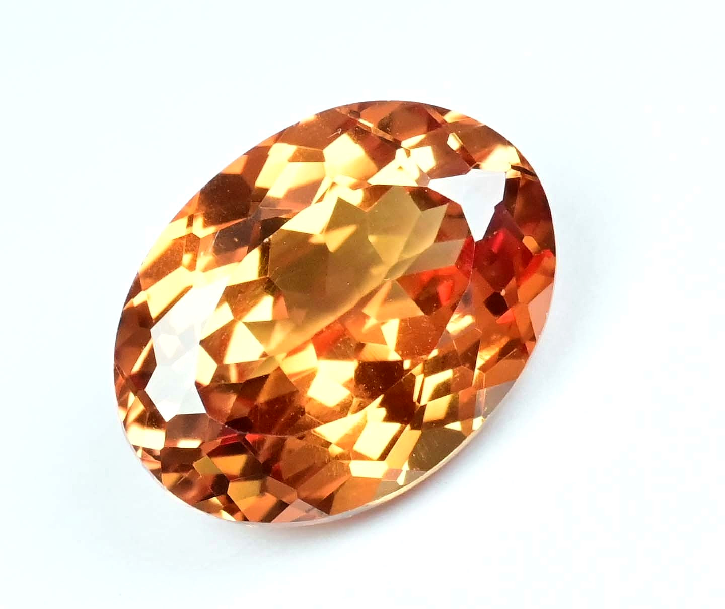 20.00 Ct Natural Imperial Topaz Untreated Certified Oval Flawless Loose Gemstone