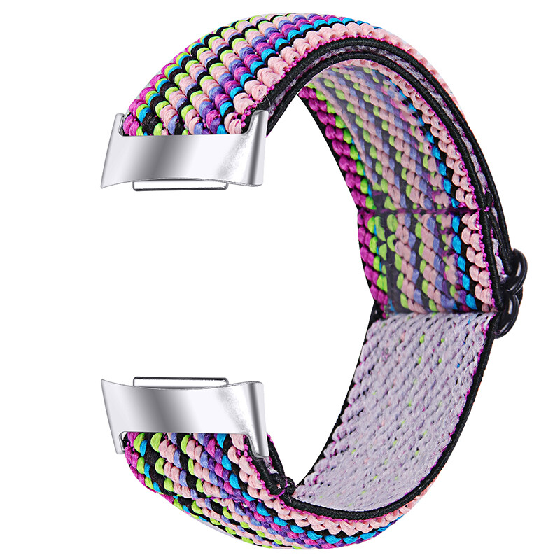 For Fitbit Charge 5 Replacement Band Bohemia Woven Nylon Elastic Strap Band