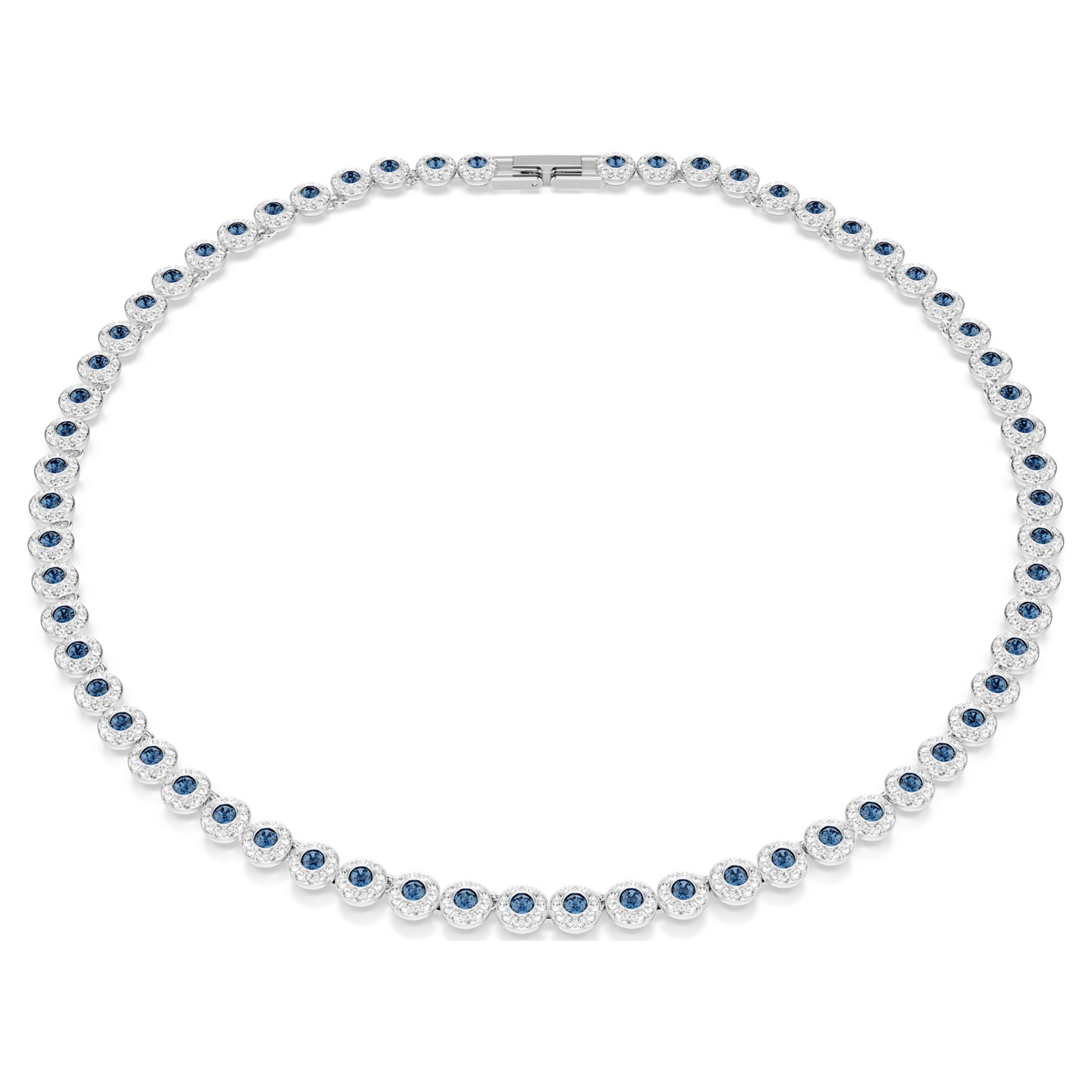 Swarovski Una Angelic Necklace, Round Cut, Blue, Rhodium Plated 5733402