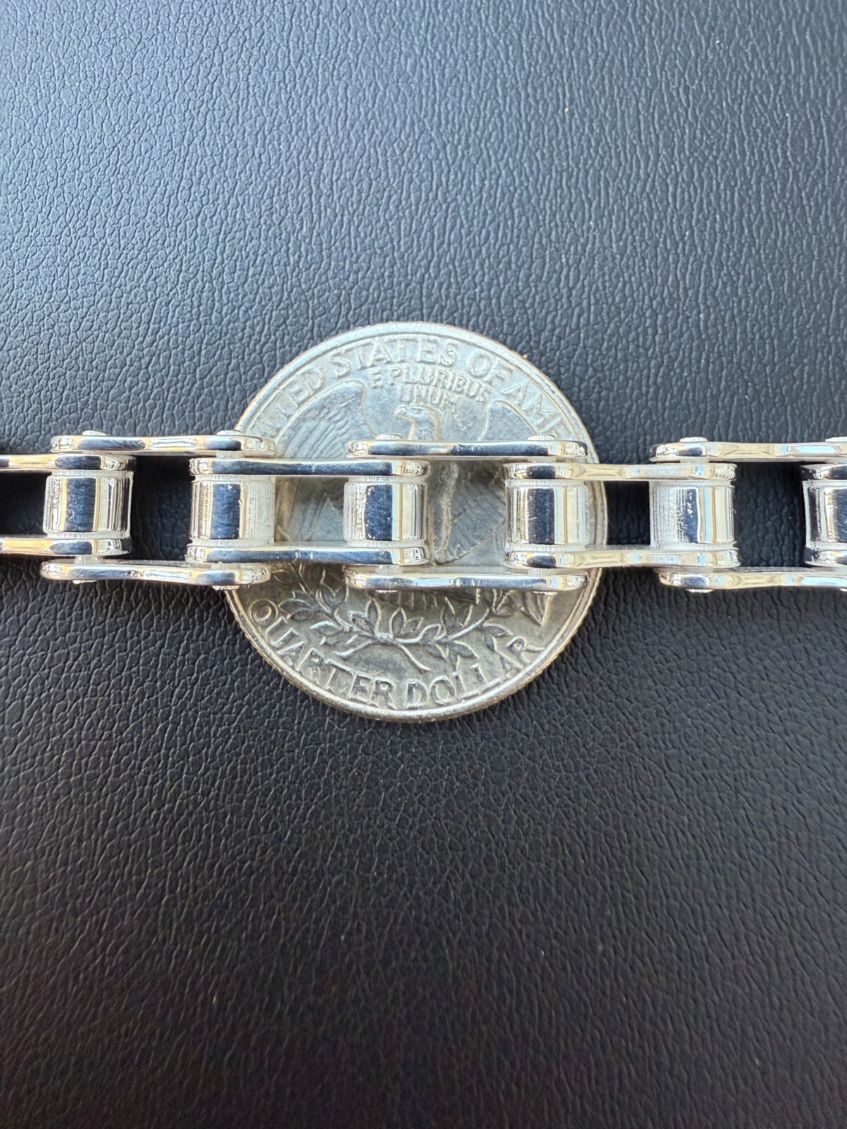 Bicycle Link Bracelet Real 925 Silver Handmade 9mm Bike Motorcycle Custom Chain