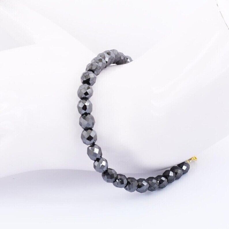 5 mm Black Diamond Unisex Bracelet 7.5 Inches Quality AAA Certified