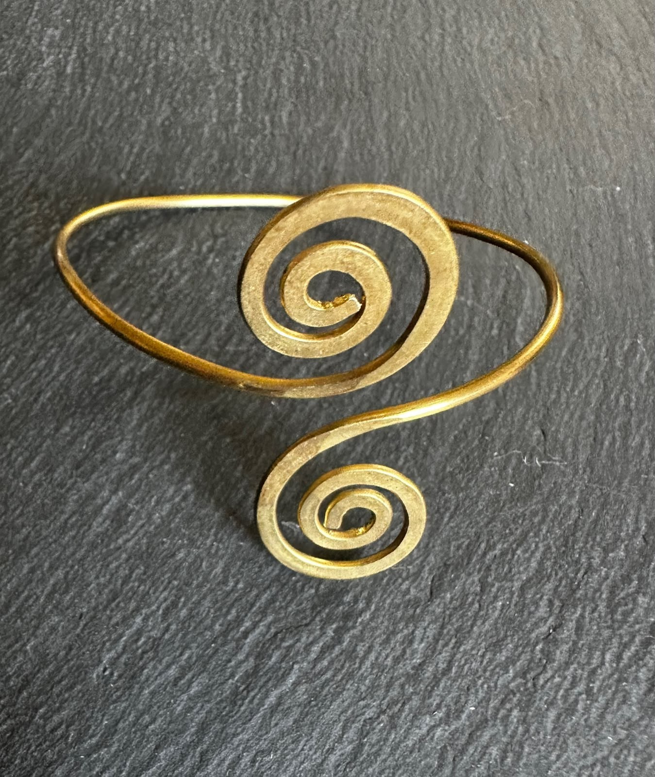 Handmade Spanish Copper Upper Arm Cuff Adjustable Spiral Armlet Artisan Jewelry