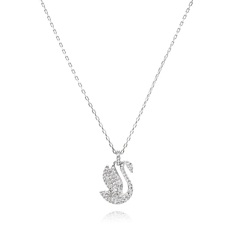 Swarovski Swan Medium Necklace 42-47cm Silver Crystal