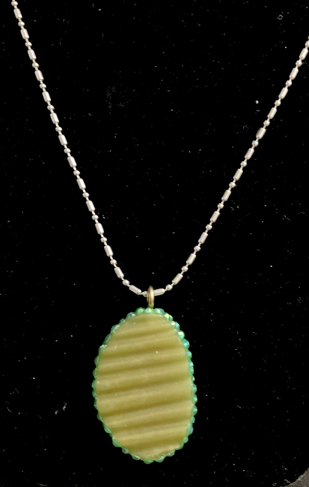 Sparkle Gem Pickle Slice Necklace, 19 Inches, MiaChavi Geekery