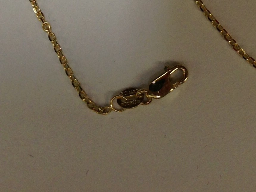 14k Yellow Gold 18″ Solid Cable Link Pendant Chain/Necklace 1.4 mm 2.3 grams