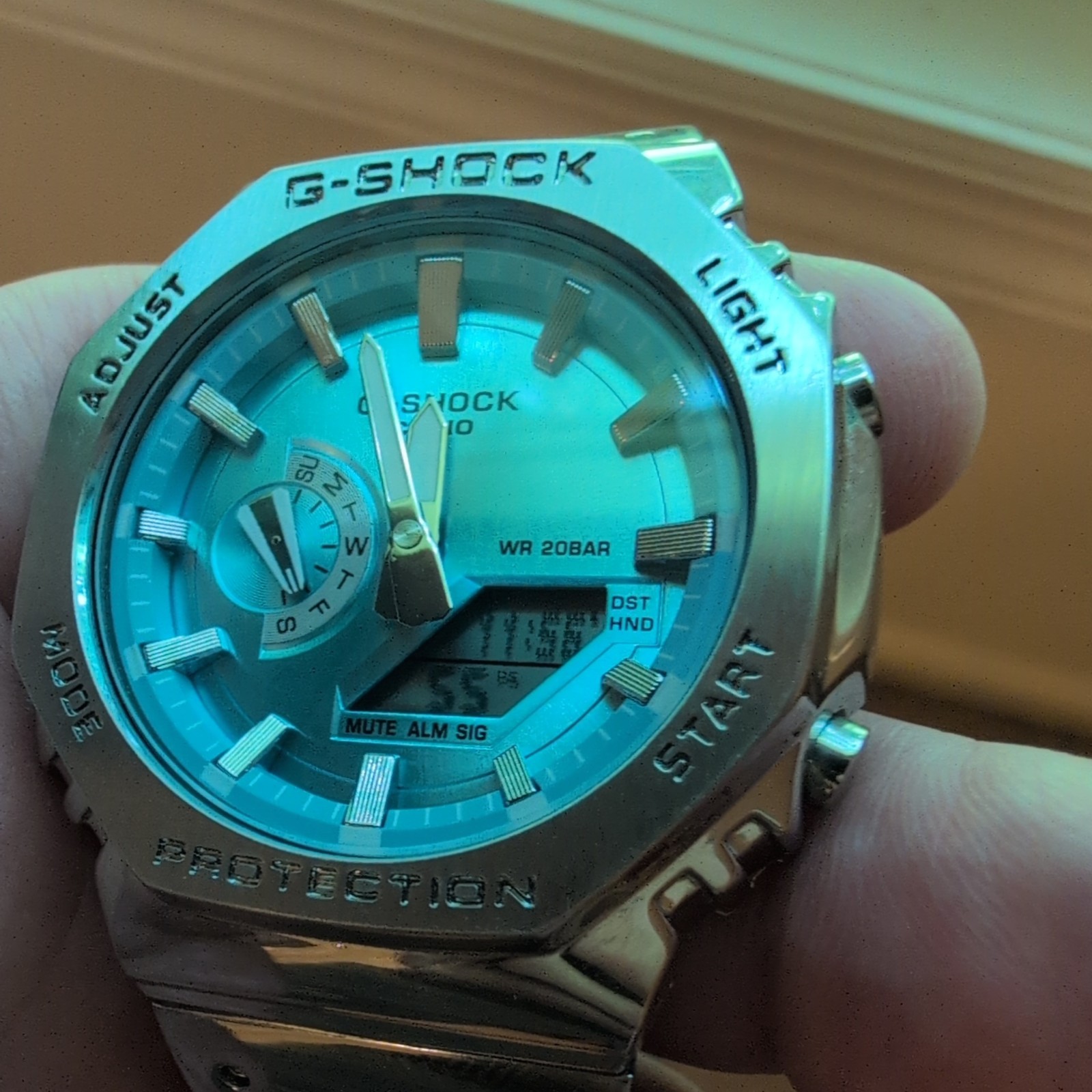 Casio G-Shock GM-B2100 Analog Digital Tough Solar SS Bracelet 200M