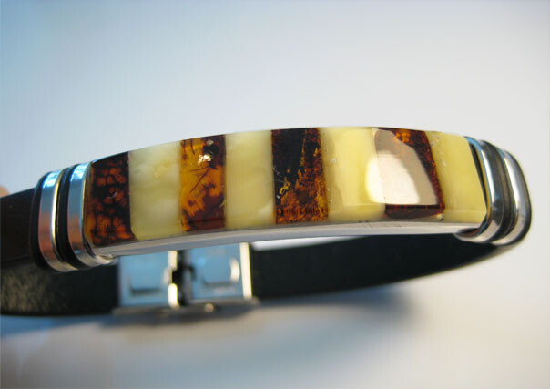 Genuine Amber men’s Stylish Baltic Amber multicolor Bracelet !!!