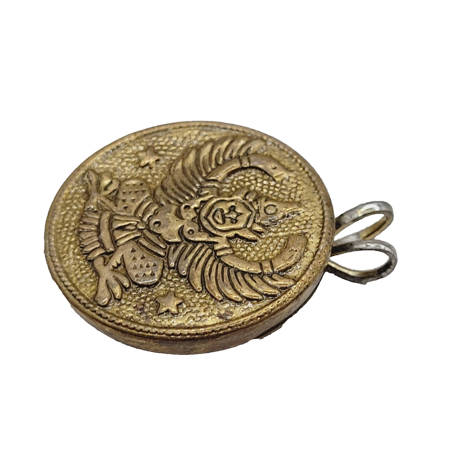 Tibetan Copper Garuda Amulet Pendant Buddhist Phaya Krut Talisman Button Pendant