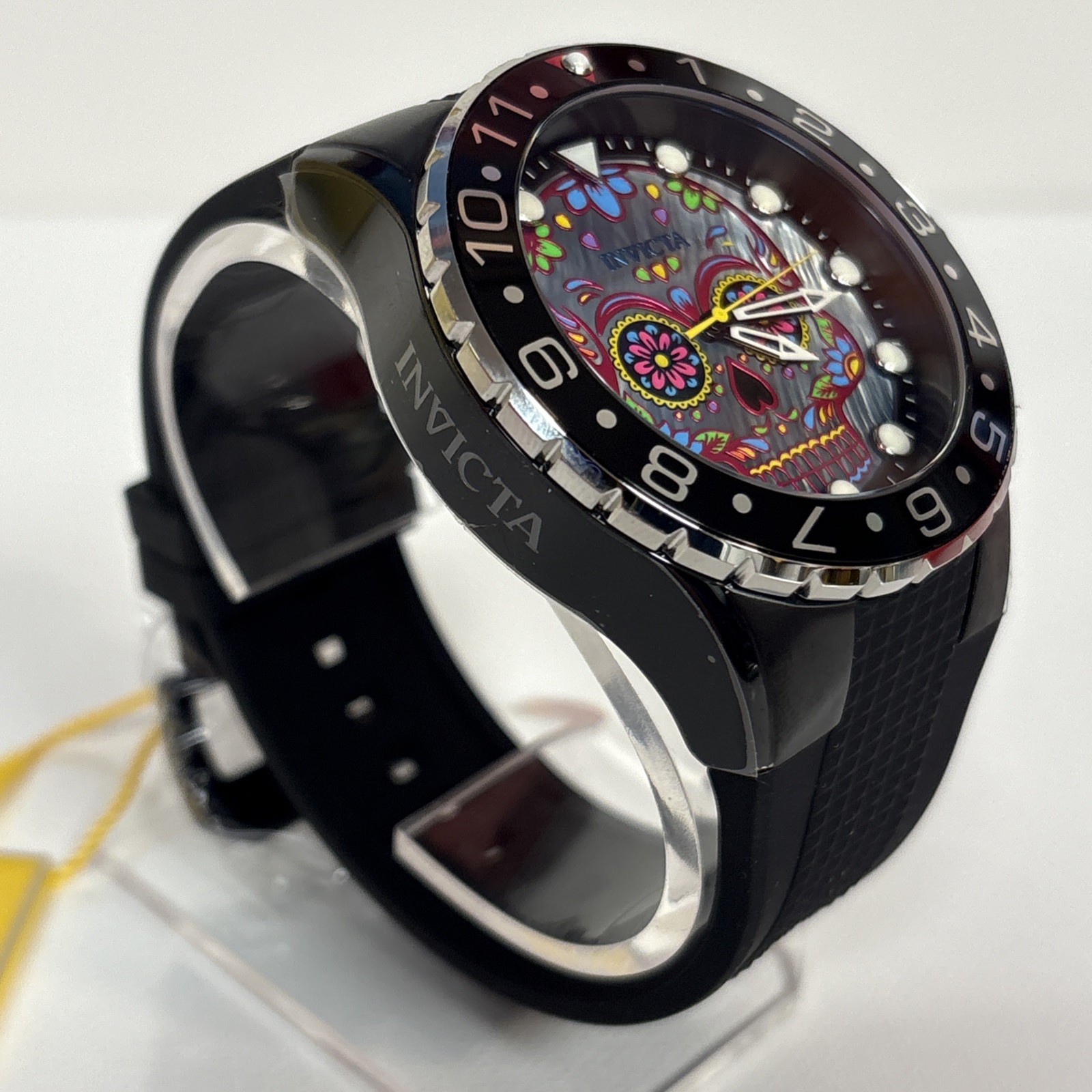 Invicta Aviator Dia De Los Muertos Mens Watch 50mm Mother of Pearl Dial 36854