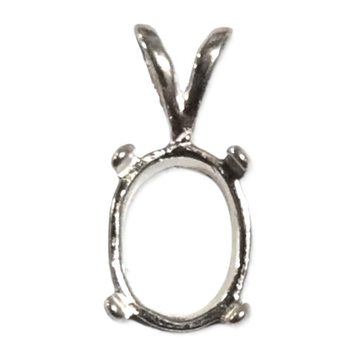 Solid Sterling Silver 7X5- 12X10 Oval Cabochon Setting Mount Pendant