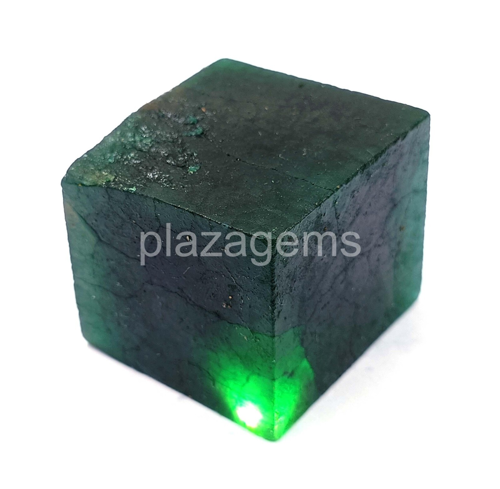 783.0 Ct Cube Cut Natural Green Emerald Raw Certified Loose Gemstone 5RDU