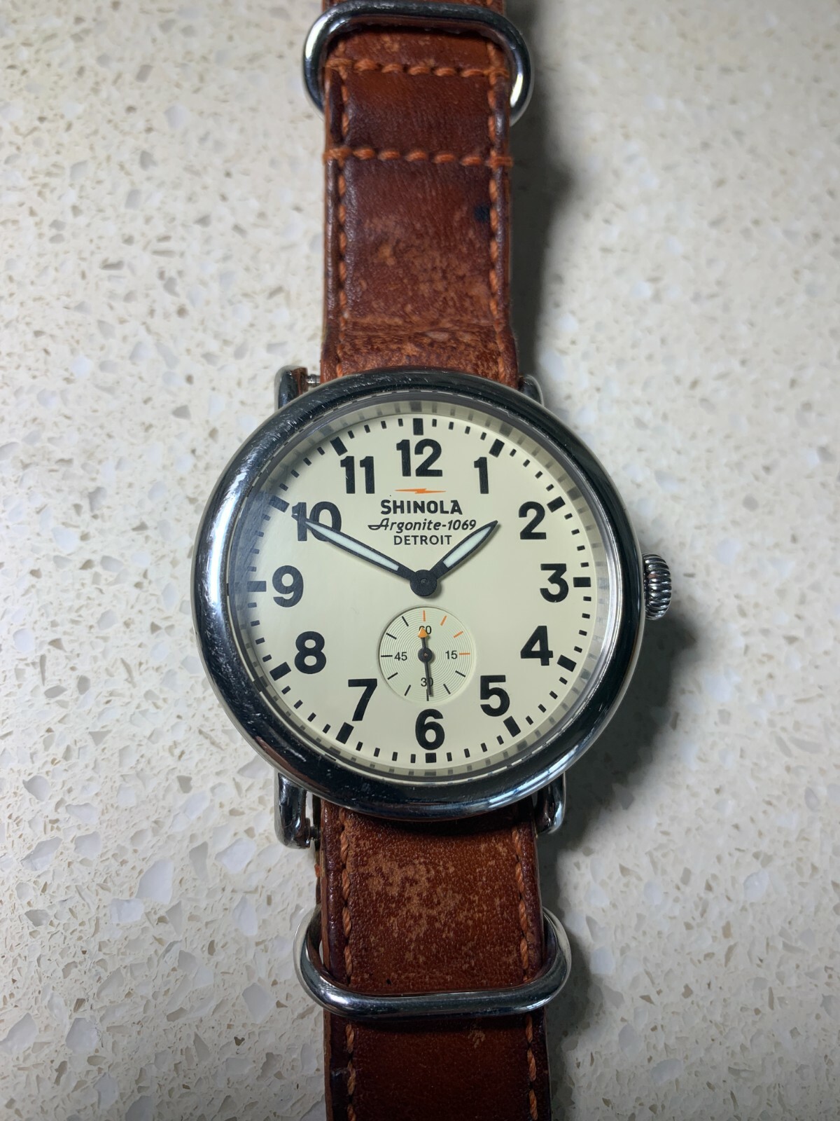 Shinola Argonite 1069 Detroit USA Movement Swiss Parts 47 MM Wristwatch