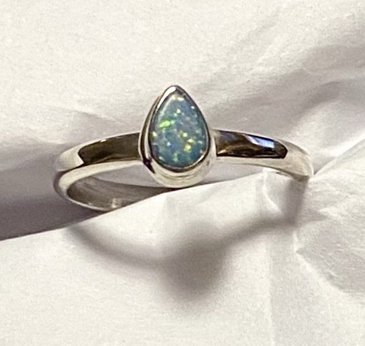 Amazing Natural Australian Opal Ring 925 Sterling Silver Size 8🌹