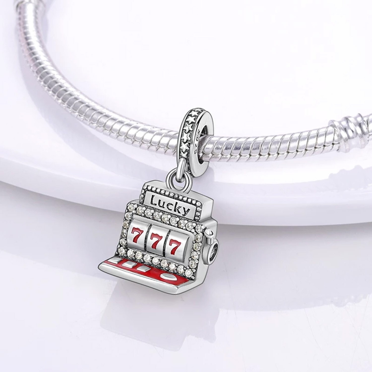 Lucky Shot Machine Dangle Charm, 777 Lucky Machine Charm, Women Gift Charm