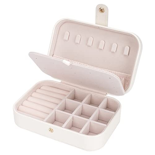 Travel Jewelry Box, Jewelry Organizer for Girls Gift Small Jewelry white