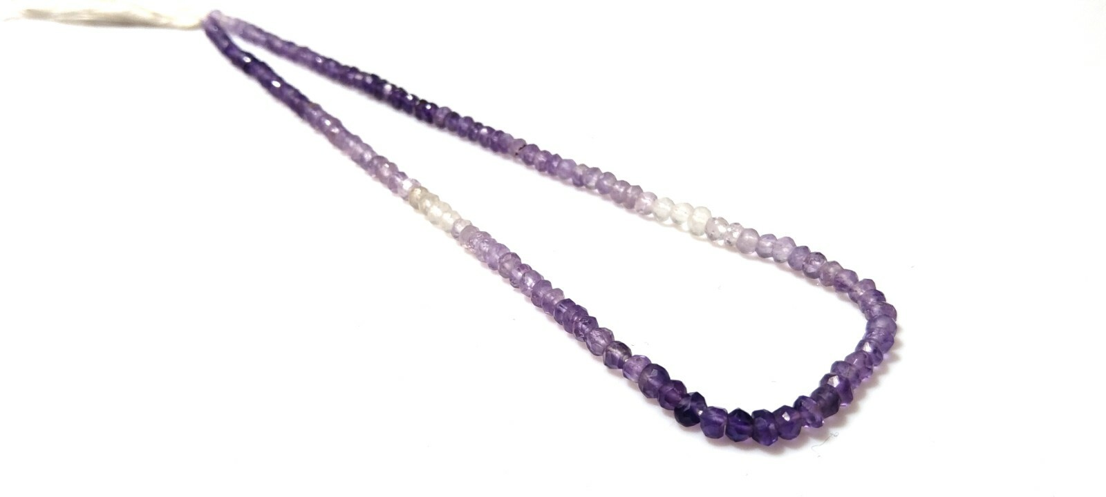 NATURAL AMETHYST SHADED 3.5-4MM RONDELLE FACETED GEMSTONE BEADS 13″INCH 1 STRAND