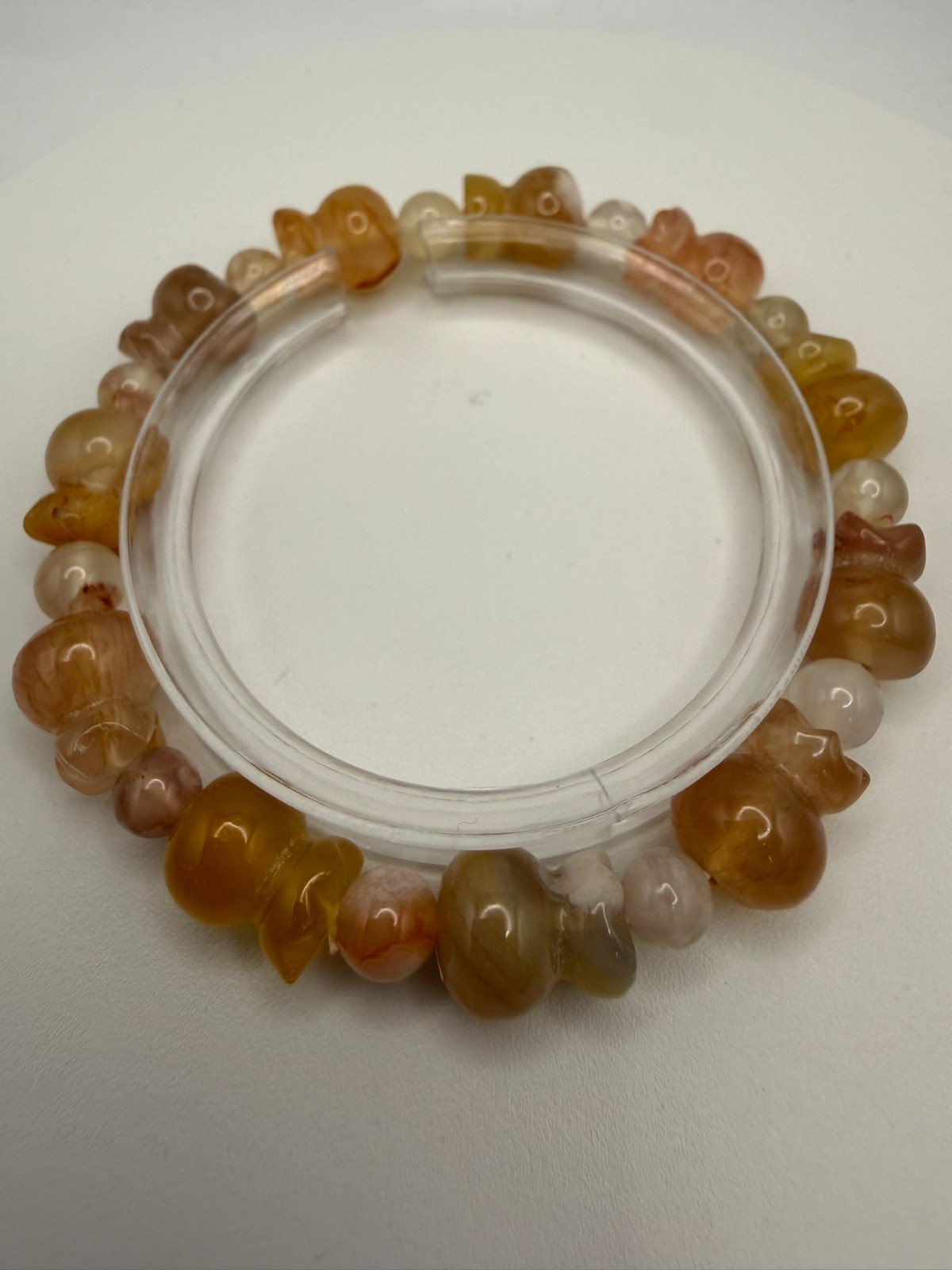 Natural Flower Agate Hulu Carving – 10mm – A5-0559