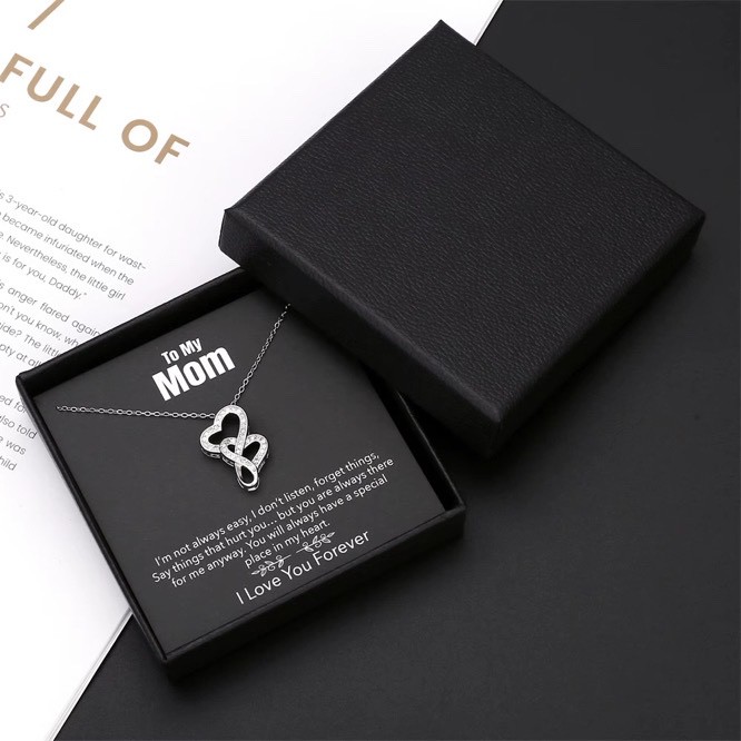 To My Mom Infinity Heart Necklace Gift Box Mother’s Day Birthday Gift