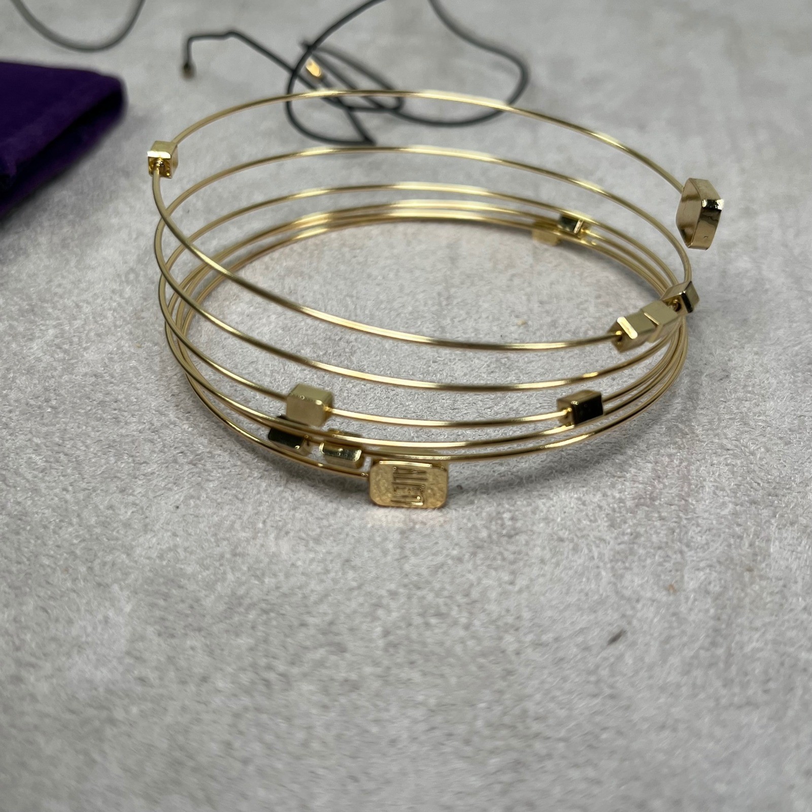 Thierry Mugler Alien Jewelry Set Gold Tone Cuff Bracelet Teardrop Necklace Ring