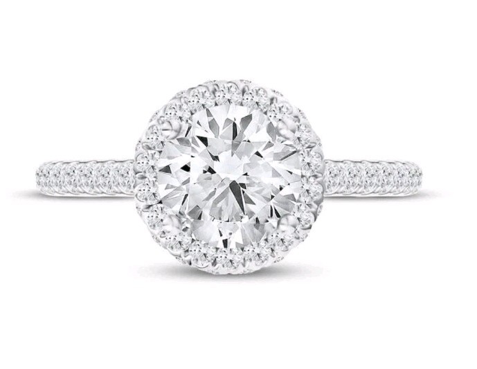 Kay Jewelers Lab-Grown Diamond Round-Cut Hidden Halo Engagement Ring 1 1/2 Ct