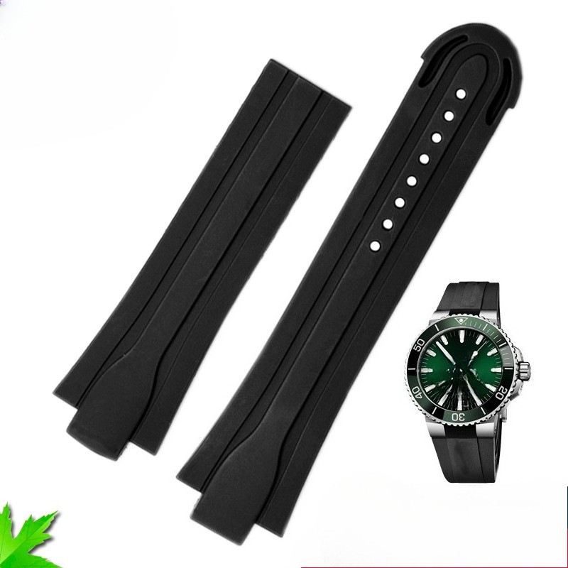 For Orid Diver’s Sixty-Five 7730 7740 Fluororubber Sports Watch Strap 24x12mm