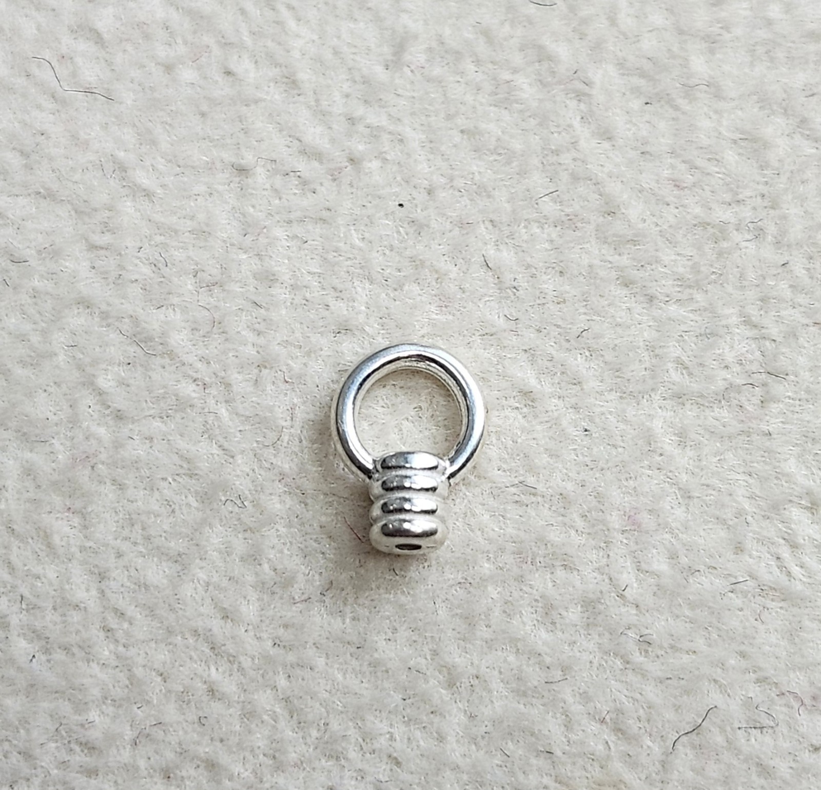 20 Sterling Silver Coil Crimp End Caps, Bail, Jewelry, Precious Metal Clay