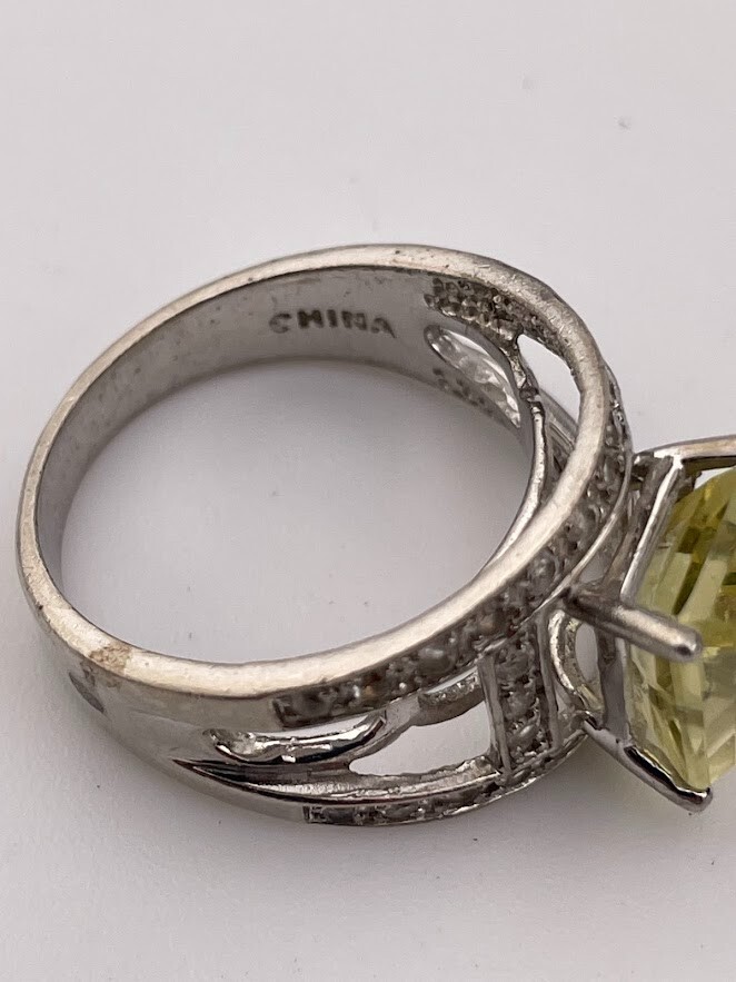 BBJ BANGKOK 925 STERLING SILVER 10.3X8.1MM CITRINE TOPAZ ACCENT RING SIZE 8 1135