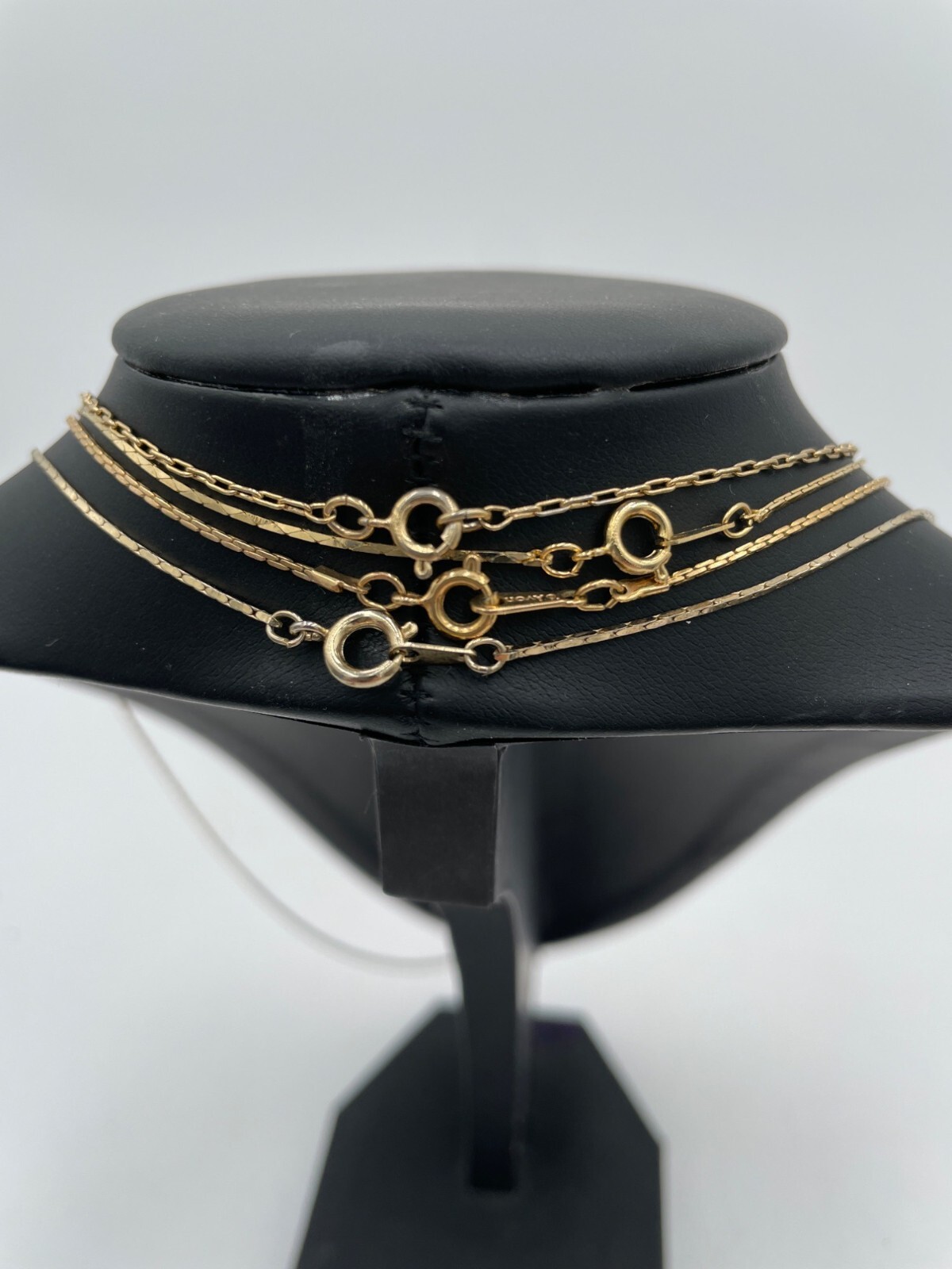 Layered Faux Gold Necklaces 4 Chains & Mini Pendant Design