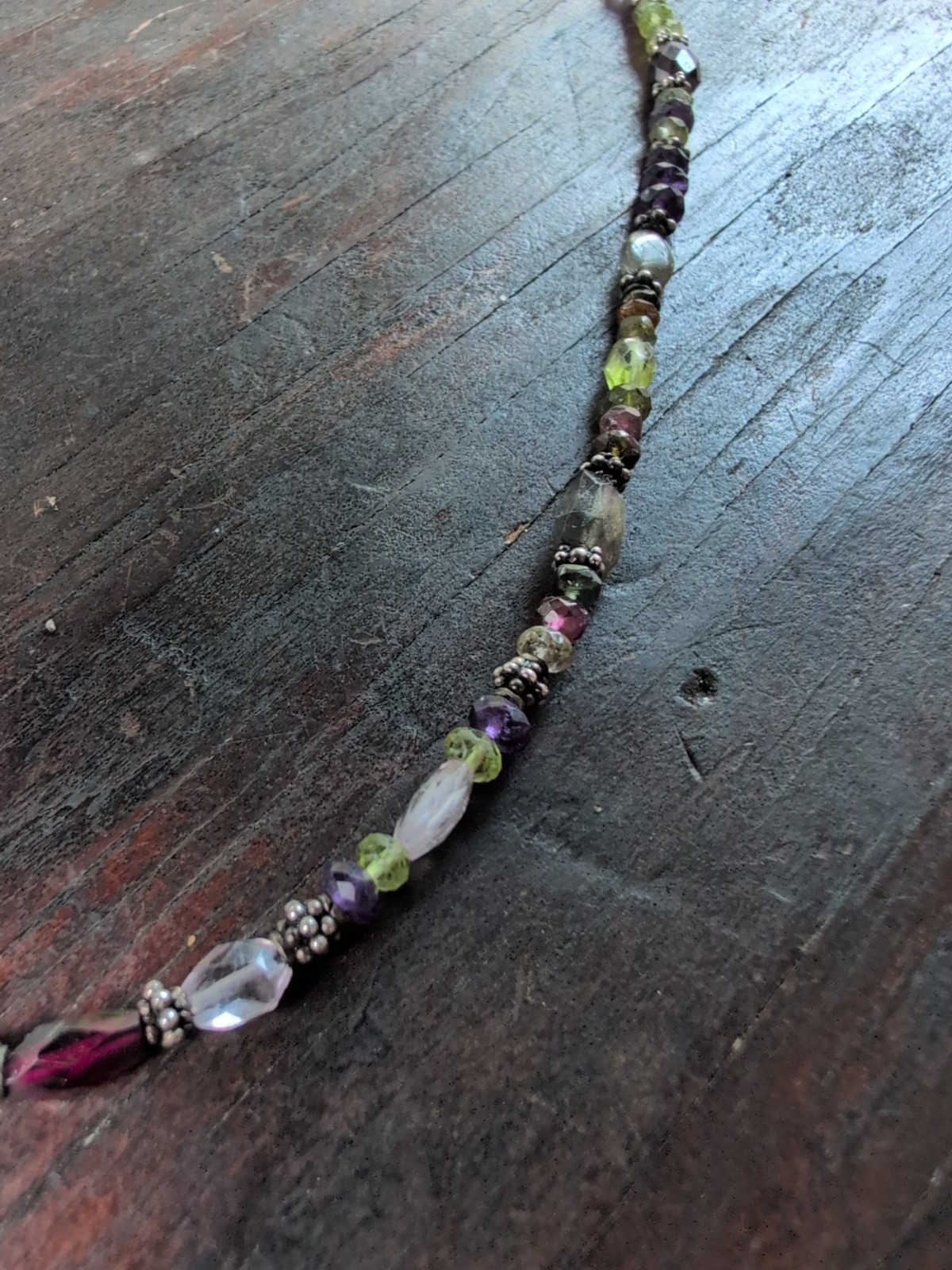 Multicolored Beaded .925 Silver Clasp 18.5″in