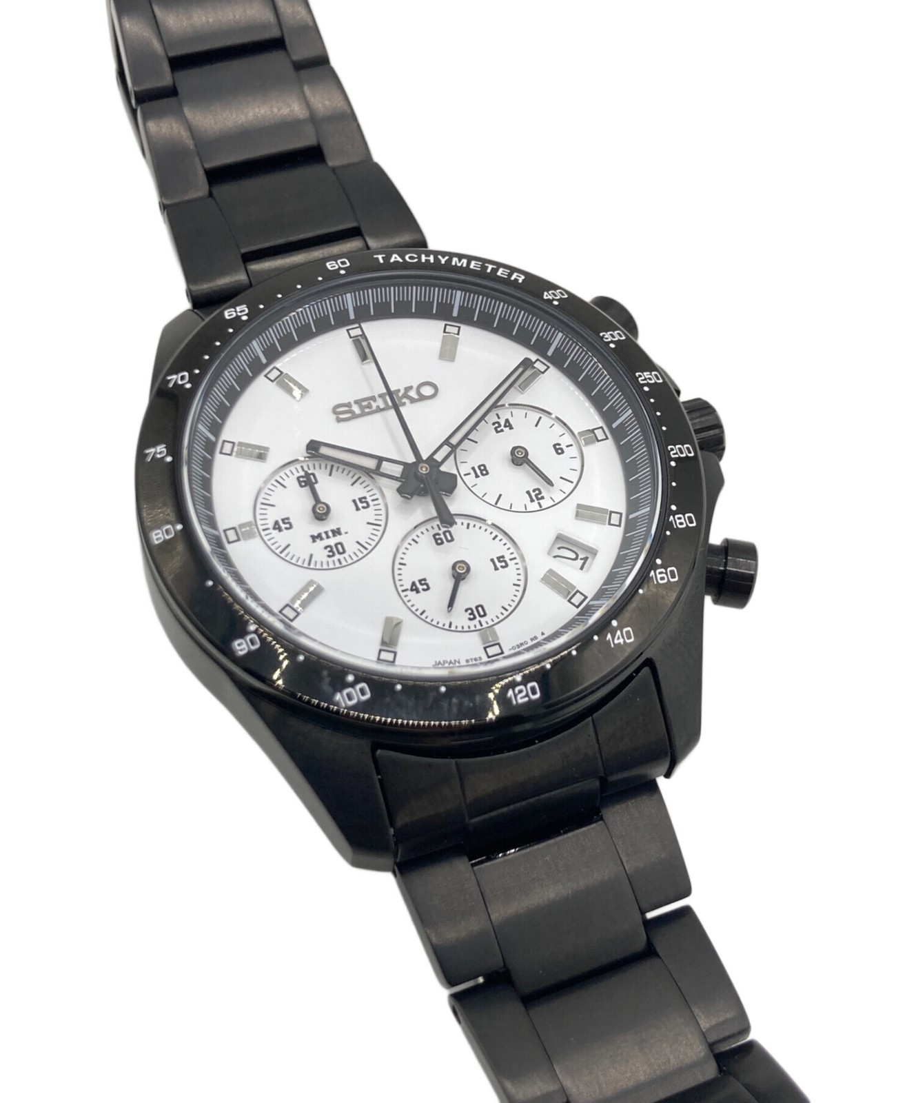 SEIKO x NANO universe Chronograph Watch 8T63-00N0 Black White Japan Steel Men’s