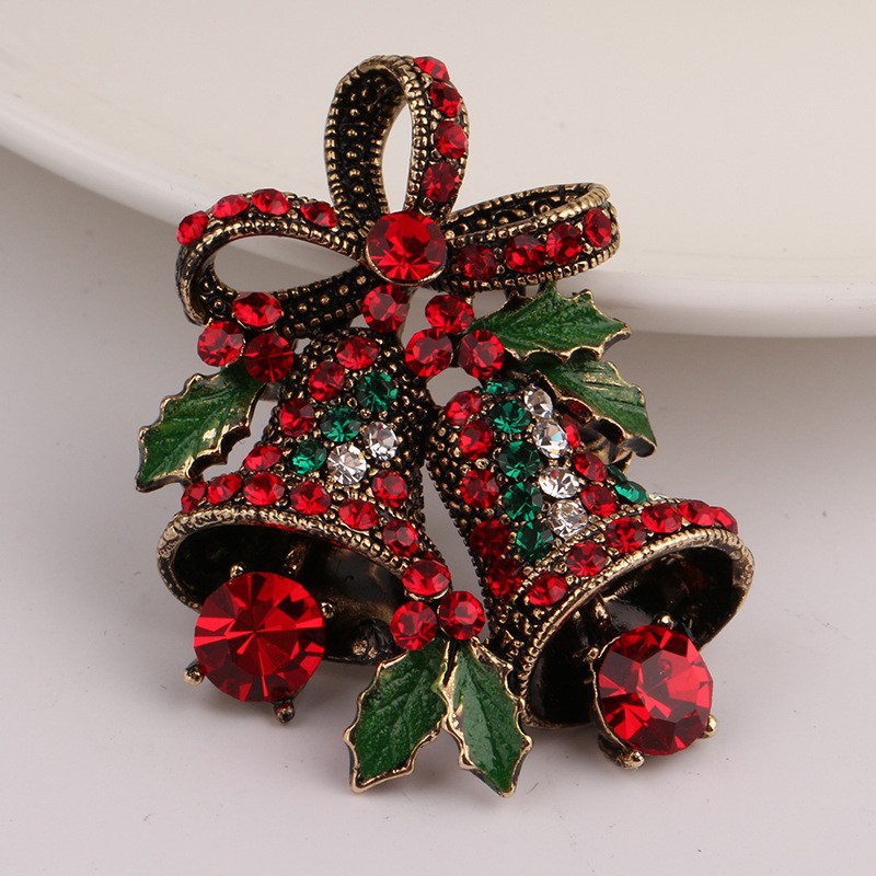 Christmas Suit Pin Creative Gift Bow Flower Bell Christmas Brooch