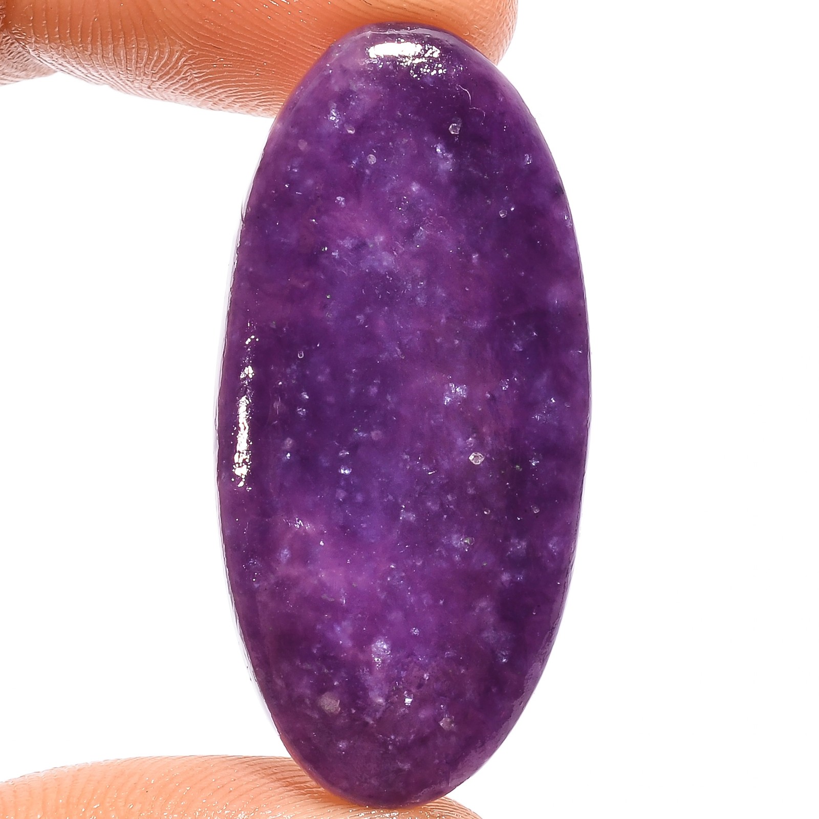 Purple Lepidolite Oval Shape Cabochon Loose Gemstone 30 Ct 38X18X5 mm A-19536